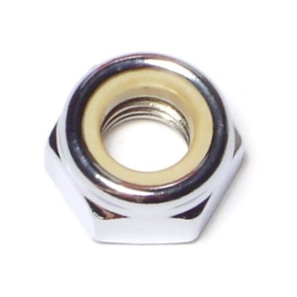 Midwest Fastener Nylon Insert Lock Nut, M10-1.50, Steel, Class 8, Chrome Plated, 10 PK 74573 - main